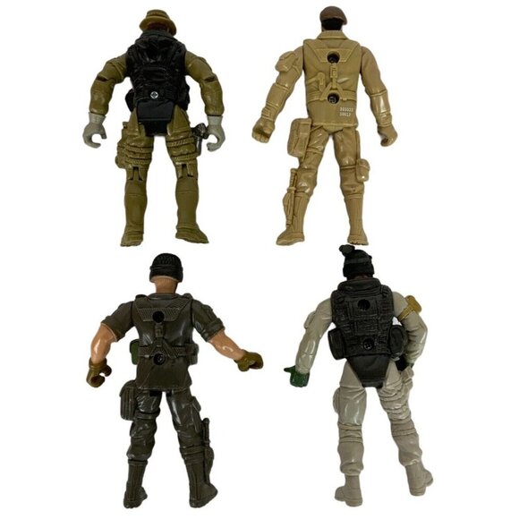 Chap Mei Military Action Figures Lot Of 4 Tactical Soldiers Movable Arms & Legs - Picture 2 of 3